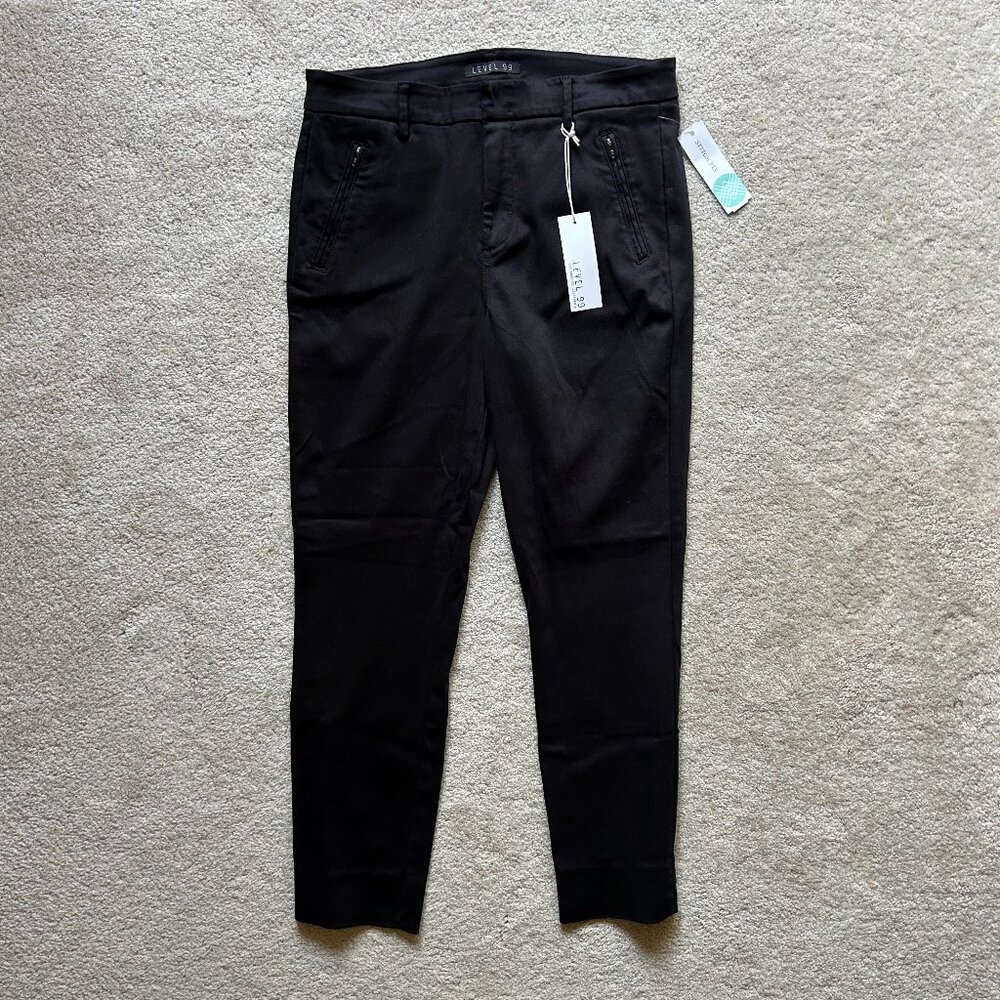 Level 99 Francis Straight Leg Pant Black NWT Women's Size 30